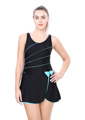 U-BACK SWIM DRESS WITH BOYLEG
