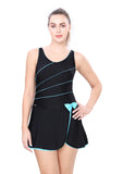 U-BACK SWIM DRESS WITH BOYLEG