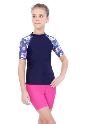 SUN-TOP HLAF  SLEEVES WITH CONTAST