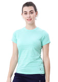 FEMALE SRIPED ROUND NECK T SHIRT