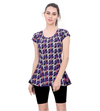 U BACK PRINTED SWIMDRESS SLEEVE WITH CONTRAST UPPER KNEE LEG