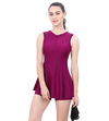 LACTRA WOMEN SWIMDRESS WITH BOYLEG - Plum