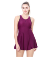 LACTRA RACER BACK SWIMDRESS WITH BOYLEG - Plum
