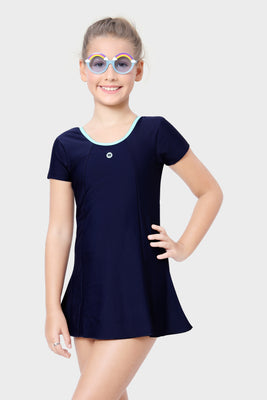 U-BACK SWIMDRESS SLEEVES WITH BOYLEG