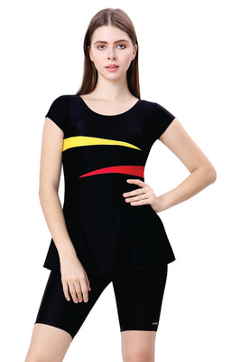 U BACK SWIMDRESS (SLEEVE WITH UPPER KNEE LEG)