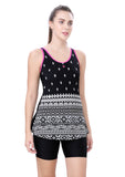 U-BACK SWIMDRESS (PRINTED PANEL WITH BOYLEG)