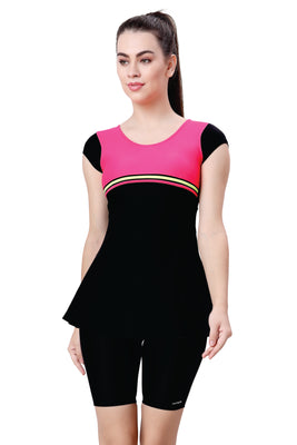 U-BACK SWIMDRESS SLEEVE WITH BOYLEG