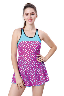 U-BACK SWIMDRESS (PRINTED PANEL WITH BOYLEG)