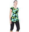 LACTRA U-BACK SWIMDRESS SLEEVE WITH CONTRAST KNEE LEG
