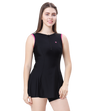 LACTRA WOMEN SWIMDRESS WITH BOYLEG - Black