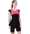 LACTRA U-BACK SWIMDRESS SLEEVE WITH UPPER KNEE BOYLEG