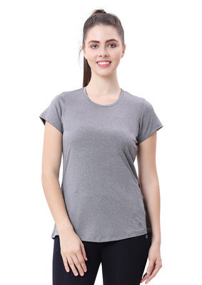 WOMEN ROUND NACK T- SHIRT SIDE NET