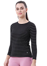 Load image into Gallery viewer, FEMALE FULL SLEEVE STRIPED T-SHIRT