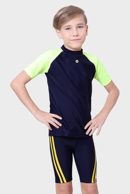 SUN-TOP HLAF  SLEEVES WITH CONTAST