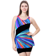 U-BACK SWIMDRESS PRINTED PANEL WITH BOYLEG