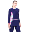 LACTRA PRINTED FULL BODYSUIT FREEL WITH FRONT ZIP - NAVY
