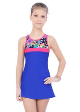 Load image into Gallery viewer, RACER-BACK SWIMDRESS PRINTED PANEL WITH BOY LEG