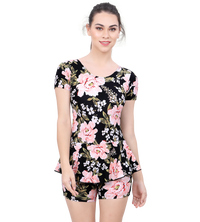 LACTRA U-BACK SWIMDRESS SLEEVE WITH BOYLEG