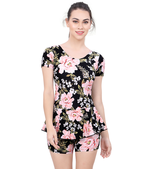 LACTRA U-BACK SWIMDRESS SLEEVE WITH BOYLEG