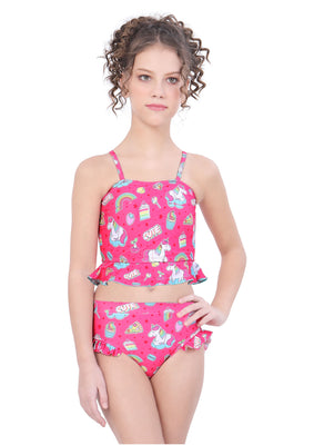 TWO PIECE SPAGHETTI TOP WITH SHORTS.