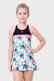 CONTRAST PANEL RACER-BACK SWIMDRESS