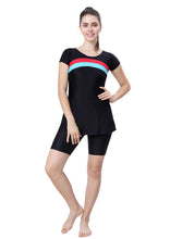 Load image into Gallery viewer, U- BACK SWIMDRESS ( SLEEVE WITH UPPER KNEE BOYLEG)