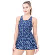 LACTRA CROSS - BACK SWIMDRESS ALL OVER PRINTED WITH BOYLEG