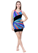 Load image into Gallery viewer, U-BACK SWIMDRESS (PRITED PANEL WITH BOYLEG)