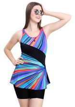 Load image into Gallery viewer, U-BACK SWIMDRESS (PRITED PANEL WITH BOYLEG)