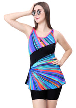 Load image into Gallery viewer, U-BACK SWIMDRESS (PRITED PANEL WITH BOYLEG)