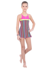 Load image into Gallery viewer, CONTRAST PANEL RACER-BACK SWIMDRESS