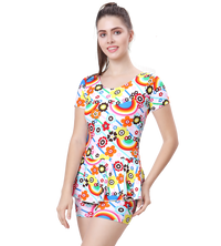 LACTRA U-BACK SWIMDRESS SLEEVE WITH BOYLEG
