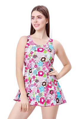U-BACK SWIMDRESS (ALL OVER PRITEND WITH BOYLEG)