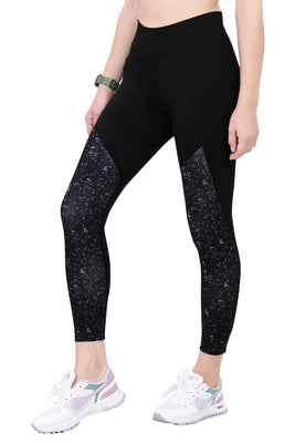 WOMEN TRACK PANT WITH PRINTED PANEL