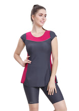 Load image into Gallery viewer, U- BACK SWIMMDRESS ( SLEEVE WITH UPPER KNEE BOYLEG)