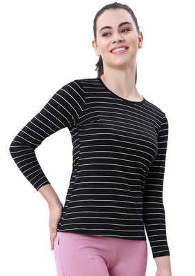 FEMALE FULL SLEEVE STRIPED T-SHIRT