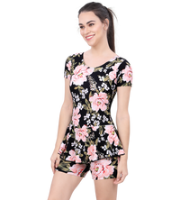 LACTRA U-BACK SWIMDRESS SLEEVE WITH BOYLEG