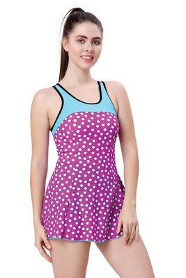 U-BACK SWIMDRESS (PRINTED PANEL WITH BOYLEG)