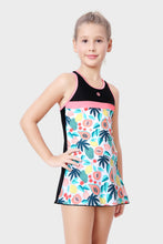 Load image into Gallery viewer, CONTRAST PANEL RACER-BACK SWIMDRESS