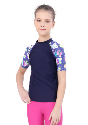 SUN-TOP HLAF  SLEEVES WITH CONTAST