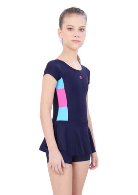 U- Back swimdress contrast Panel