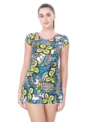 U-BACK SWIMDRESS (SLEEVE WITH BOYLEG)