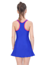 Load image into Gallery viewer, RACER-BACK SWIMDRESS PRINTED PANEL WITH BOY LEG