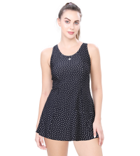 LACTRA PRINTED U-BACK SWIMDRESS WITH BOYLEG