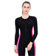 LACTRA FULL SUIT (FRONT ZIP WITH CONTRAST SIDE PANEL)