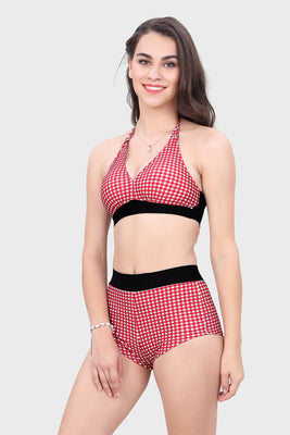 UNDER WIRE BIKINI SET ( HALTER NECK WITH HIGH WAIST SHORTS)