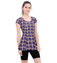 Load image into Gallery viewer, U BACK PRINTED SWIMDRESS (SLEEVE WITH CONTRAST UPPER KNEE LEG)
