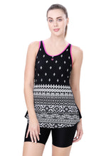 Load image into Gallery viewer, U-BACK SWIMDRESS (PRINTED PANEL WITH BOYLEG)
