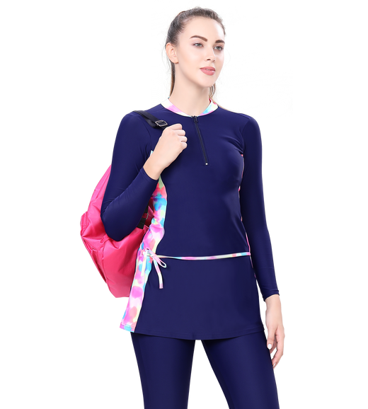 LACTRA PRINTED FULL BODYSUIT FREEL WITH FRONT ZIP