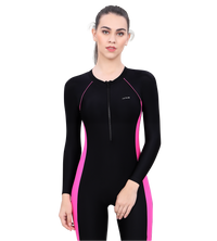LACTRA FULL SUIT (FRONT ZIP WITH CONTRAST SIDE PANEL)